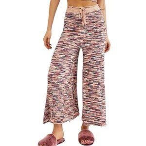 Free People Knit Wide-leg Crop Pant size XS in Multicolor